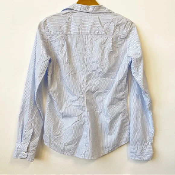 Frank & Eileen Barry Signature Crinkle Button Front Shirt Striped Women's  Small - Picture 7 of 9